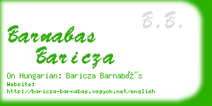 barnabas baricza business card